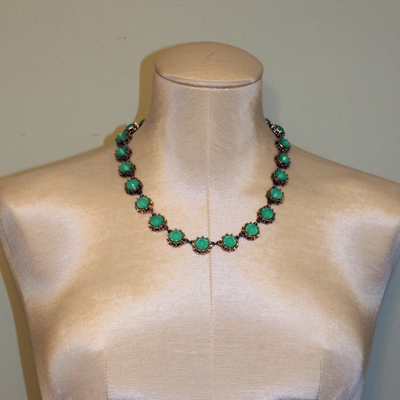 J. Crew Green Gem Necklace - Picture 1 of 4